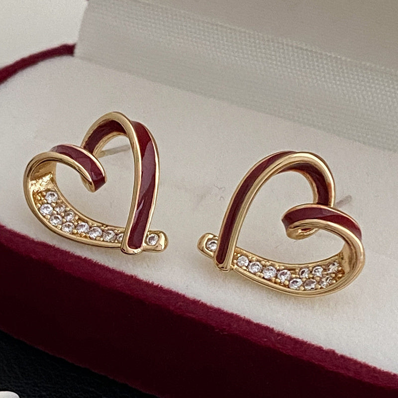 Fashion Micro-set Zircon Asymmetric Light Luxury Versatile Earrings