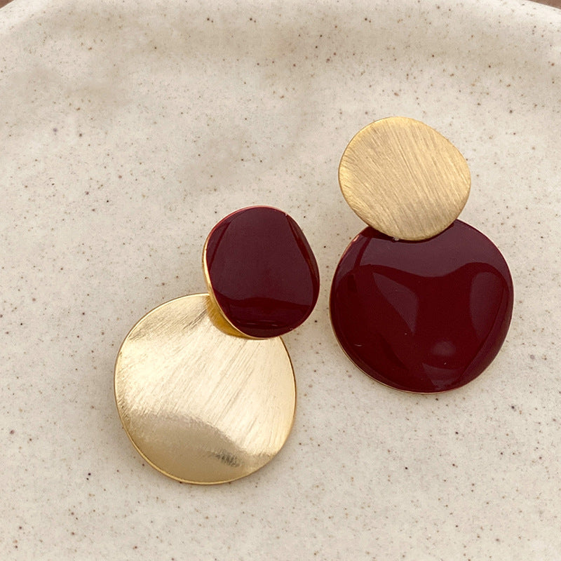Niche Design Color-blocking Earrings For Women