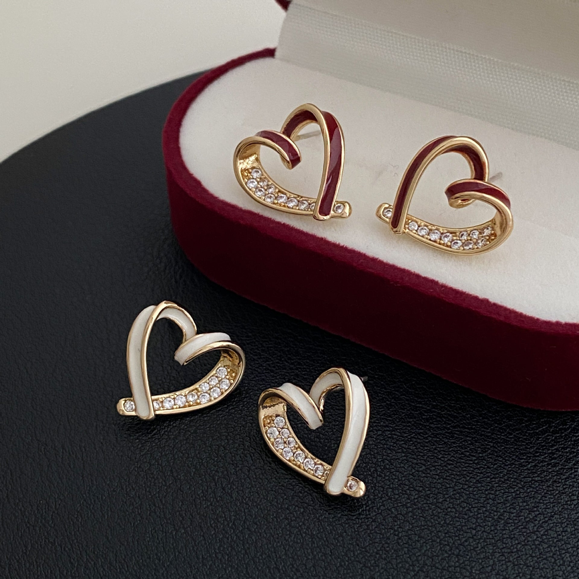 Fashion Micro-set Zircon Asymmetric Light Luxury Versatile Earrings