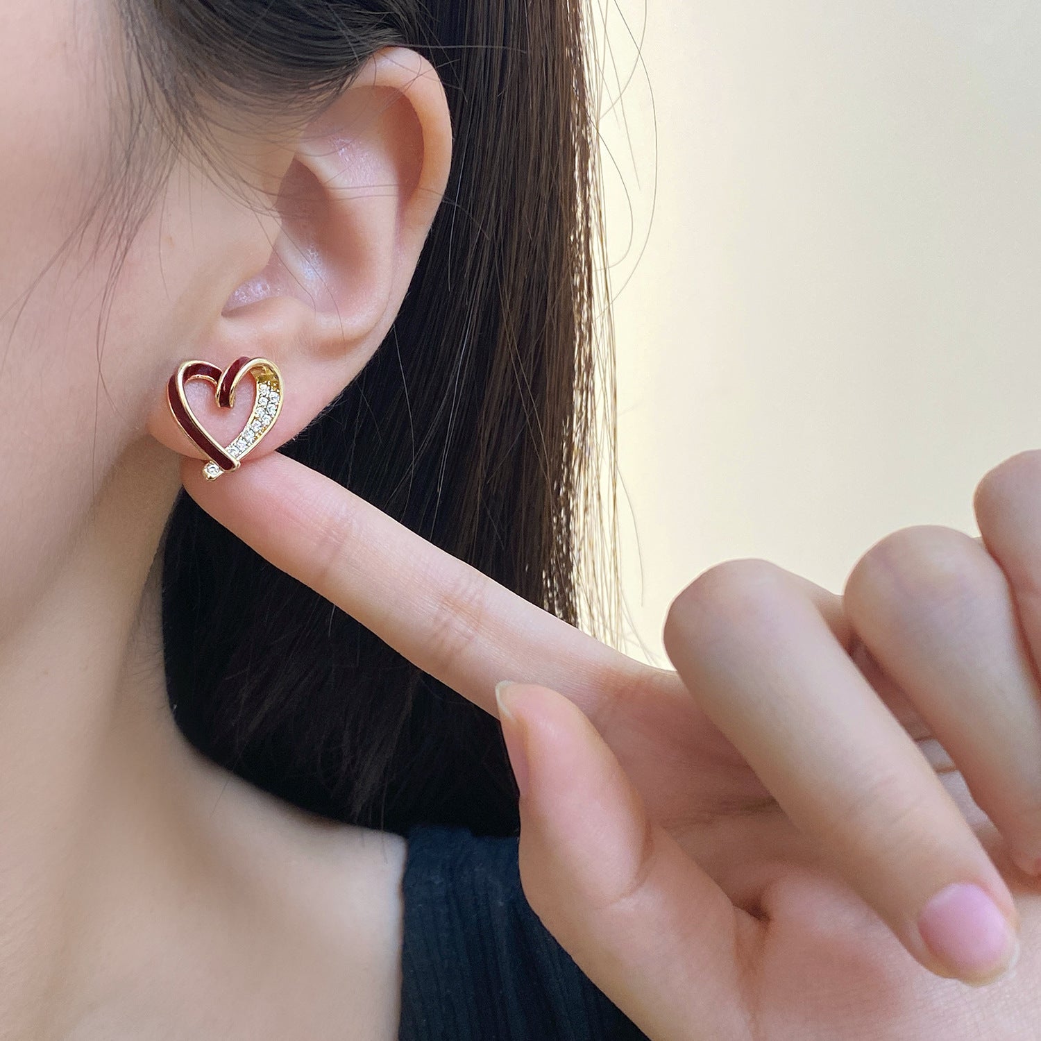 Fashion Micro-set Zircon Asymmetric Light Luxury Versatile Earrings